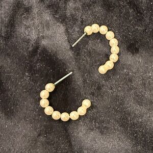 Elegant Cream Pearl Hoop Earrings
